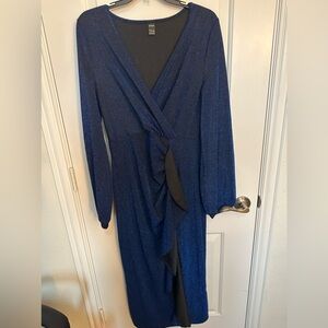 Blue sparkly long dress, used once only.